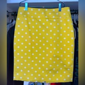 Ann Taylor Yellow White Polka Dots skirt
